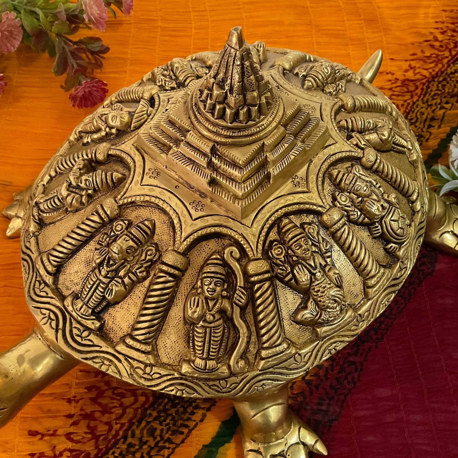 Tortoise Ashtalakshmi Brass Idol | Indian Home Decor | Crafts N Chisel