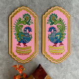 Annapakshi Lippan Wall Hanging (Set of 2) - Clay Mirror Wall Decor - Crafts N Chisel - Indian Home Decor USA