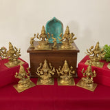 5 Inches Ashtalakshmi Brass Idol - Decorative Figurine - Crafts N Chisel - Indian Home Decor USA