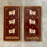 Shrinathji Cow Pichwai Wall Hanging (Set of 3) - Crafts N Chisel - Indian Home Decor USA