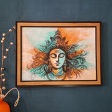 Lord Shiva Handmade Painting - Framed Wall Decor - Crafts N Chisel - Indian Home Decor USA