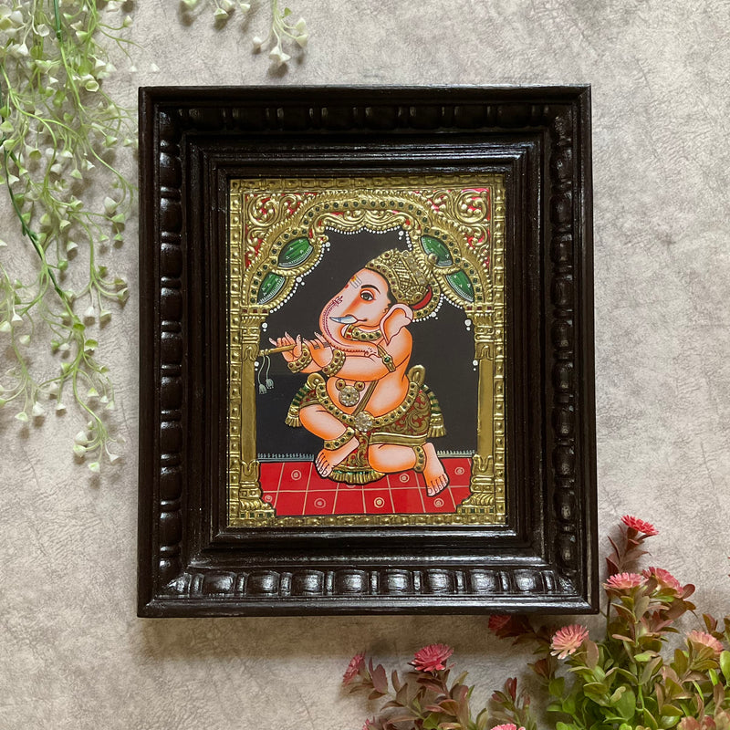 Lord Ganesha Tanjore Painting (Set of 3) - Traditional Wall Art - Crafts N Chisel - Indian Home Decor USA