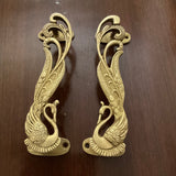 Brass Peacock Door Handle (Set of 2) - Home Decor - Crafts N Chisel - Indian Home Decor USA