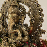 15 Inches Lord Ganesh Brass Idol - Ganpati Statue for Home Decor - Housewarming Gift (Copy) - Crafts N Chisel - Indian Home Decor USA