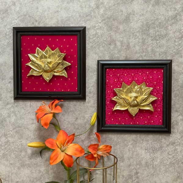 Lotus Brass Wall Decor (Set of 2) - Traditional Wall Hanging