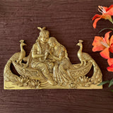 Radha Krishna Decorative Brass Wall Hanging - Traditional Decor - Crafts N Chisel - Indian Home Decor USA
