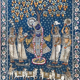 5 Feet Shrinathji Pichwai Painting - Handpainted Wall Decor - Crafts N Chisel - Indian Home Decor USA
