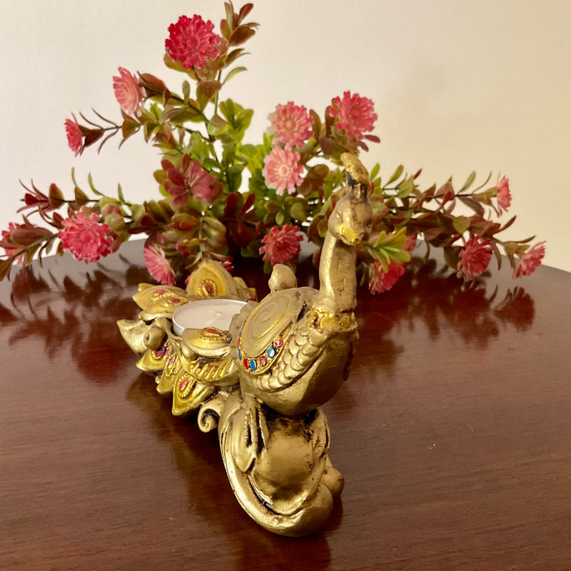 Peacock Tea Light Holder (Set of 2) - Festive Decor - Crafts N Chisel - Indian Home Decor USA