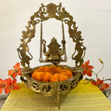 Ganesha Swing Decorative Brass Urli - Festive Indian Decor - Crafts N Chisel - Indian Home Decor USA