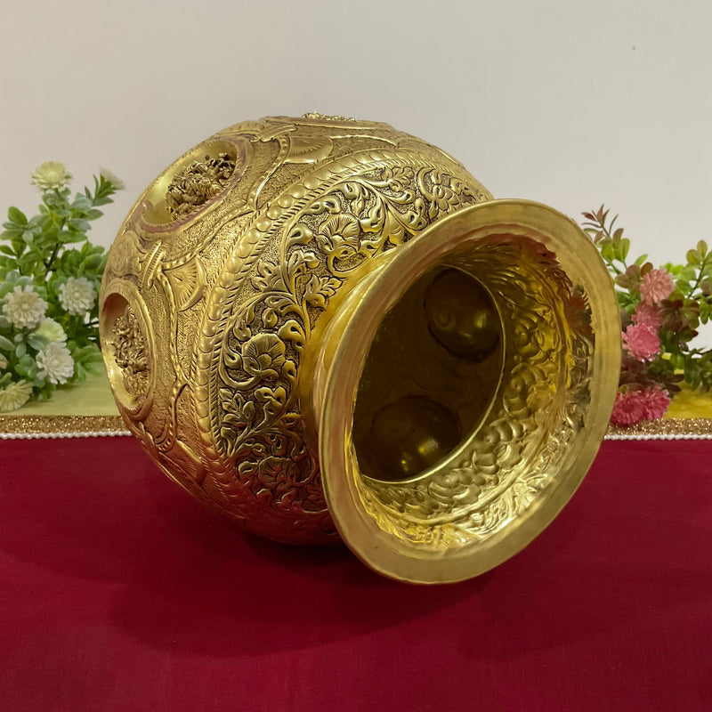 Ashtalakshmi Brass Kalash For Pooja - Lightweight home decor - Crafts N Chisel - Indian Home Decor USA
