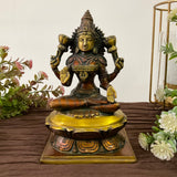 Goddess Laxmi Brass Idol - Decorative Figurine - Crafts N Chisel - Indian Home Decor USA