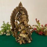 Ganesha Statue, 15 Inch Brass Idol - Ganpati Murthi for Home Decor - Housewarming Gift - Crafts N Chisel - Indian Home Decor USA