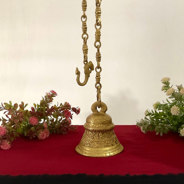 Hanging Bell - Brass Wall Hanging - Decorative and Religious - Crafts N Chisel - Indian Home Decor USA