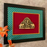 Brass Ganesha With Elephant Divine Wall Hanging - Crafts N Chisel - Indian Home Decor USA