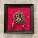 Lakshmi Ganesh Framed Wall Hanging - Crafts N Chisel - Indian Home Decor USA