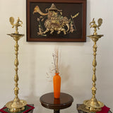52 Inches Annapakshi Nilavilakku (Set of 2) - Kuthu Vilakku Brass lamp - Decorative Decor - Crafts N Chisel - Indian Home Decor USA