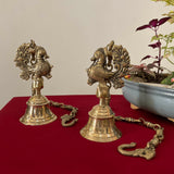 Annapakshi Hanging Bell (Set of 2) - Brass Wall Hanging - Decorative and Religious - Crafts N Chisel - Indian Home Decor USA