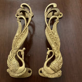 Brass Peacock Door Handle (Set of 2) - Home Decor - Crafts N Chisel - Indian Home Decor USA