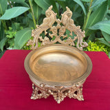 10 Inches Peacock Brass Urli Bowl For Home Decor - Antique Finish - Crafts N Chisel - Indian Home Decor USA