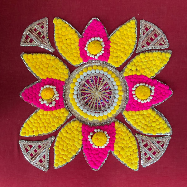 Decorative Rangoli Mat - Festive Diwali Decor - Crafts N Chisel - Indian Home Decor USA