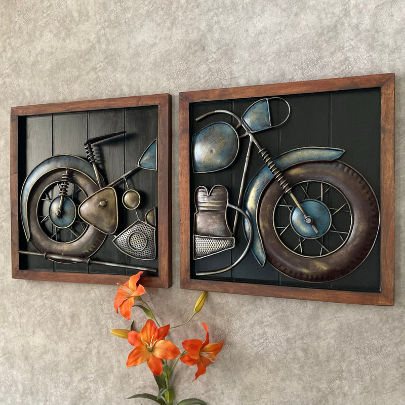 Vintage Bike Wall Decor - Crafts N Chisel - Indian Home Decor USA