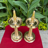 16 Inches Brass Kerala Nilavilakku (Set of 2) - Handmade Brass lamp - Decorative Decor - Crafts N Chisel - Indian Home Decor USA