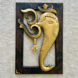 24 Inches Om Ganesha Wall Hanging - Wall Decor For Living Room - Crafts N Chisel - Indian Home Decor USA