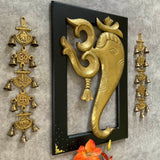 24 Inches Om Ganesha Wall Hanging with Bells (Set of 3) - Wall Decor - Crafts N Chisel - Indian Home Decor USA
