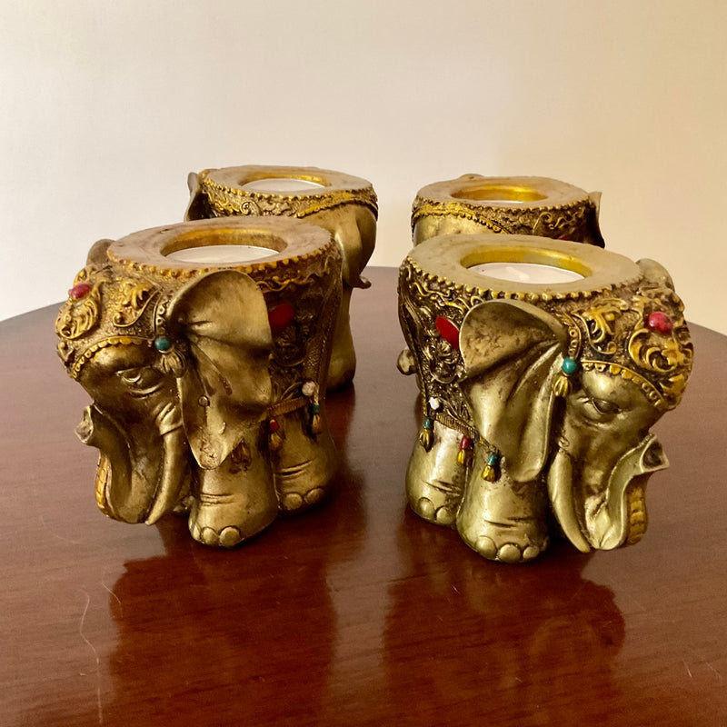 Elephant Tea Light Holder (Set of 4) - Festive Decor - Crafts N Chisel - Indian Home Decor USA