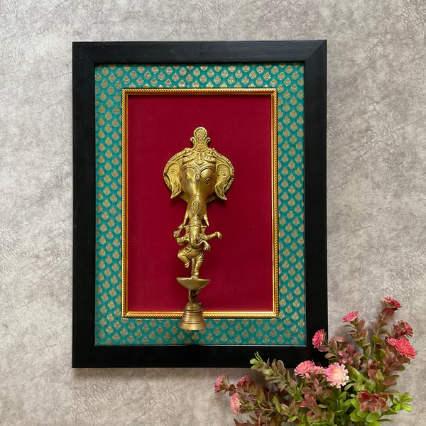 Dancing Lord Ganesh Hanging Diya Bell - Brass Divine Wall Hanging - Decorative and Religious - Crafts N Chisel - Indian Home Decor USA