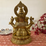 Lord Ganesh Brass Idol - Ganpati Decorative Statue for Home Decor - Crafts N Chisel - Indian Home Decor USA