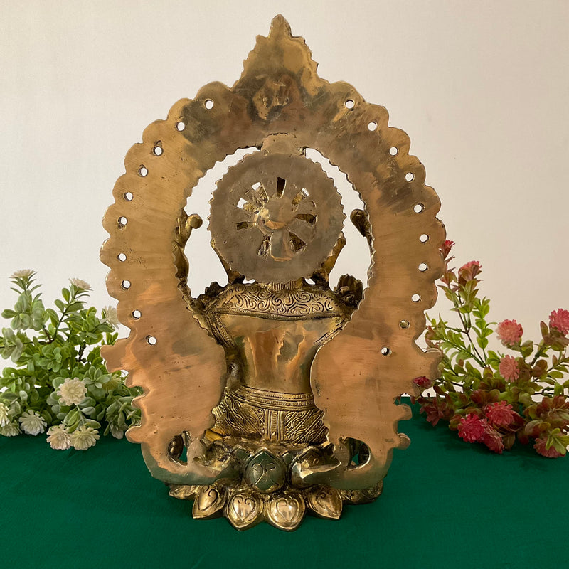 Ganesha Statue, 15 Inch Brass Idol - Ganpati Murthi for Home Decor - Housewarming Gift - Crafts N Chisel - Indian Home Decor USA