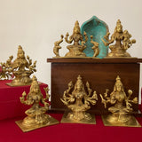 5 Inches Ashtalakshmi Brass Idol - Decorative Figurine - Crafts N Chisel - Indian Home Decor USA