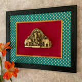 Brass Ganesha With Elephant Divine Wall Hanging - Crafts N Chisel - Indian Home Decor USA
