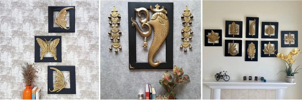 Brass Leaf wall hanging indian wall decor