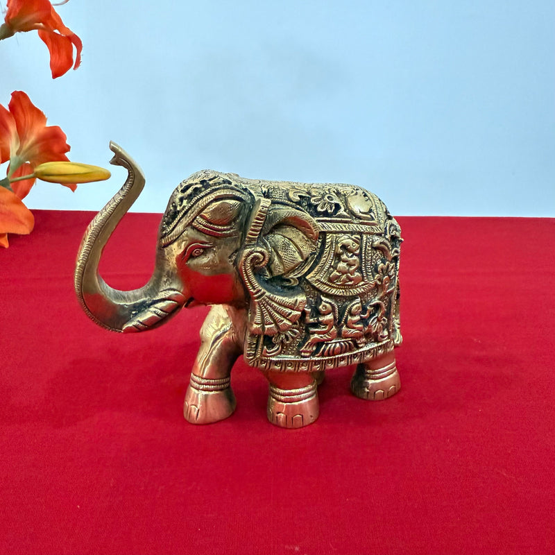 Brass Elephant (Set of 2) Table Decor - Crafts N Chisel - Indian Home Decor USA