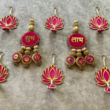 Shubh Labh, Lotus Hanging With Tea Light holder And Plate (Set of 15) Festive Decoration - Crafts N Chisel - Indian Home Decor USA