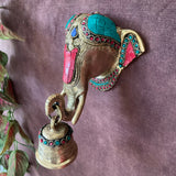 Elephant Bell Stonework - Decorative Brass Wall Hanging - Crafts N Chisel - Indian Home Decor USA