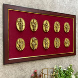 Lord Vishnu Dashavatar Brass Framed Divine Wall Hanging - Crafts N Chisel - Indian Home Decor USA