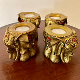 Elephant Tea Light Holder (Set of 4) - Festive Decor - Crafts N Chisel - Indian Home Decor USA