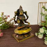 Goddess Laxmi Brass Idol - Decorative Figurine - Crafts N Chisel - Indian Home Decor USA