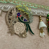 Peacock Bandhanwar With Lotus Hanging (Set of 6) Festive Decoration Wall Hanging - Crafts N Chisel - Indian Home Decor USA