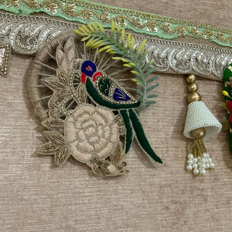 Peacock Bandhanwar With Lotus Hanging (Set of 6) Festive Decoration Wall Hanging - Crafts N Chisel - Indian Home Decor USA