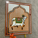 Cow Lippan Wall Hanging Set of 2 - Clay Mirror Wall Decor - Crafts N Chisel - Indian Home Decor USA