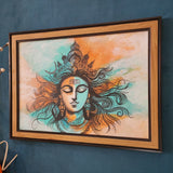 Lord Shiva Handmade Painting - Framed Wall Decor - Crafts N Chisel - Indian Home Decor USA