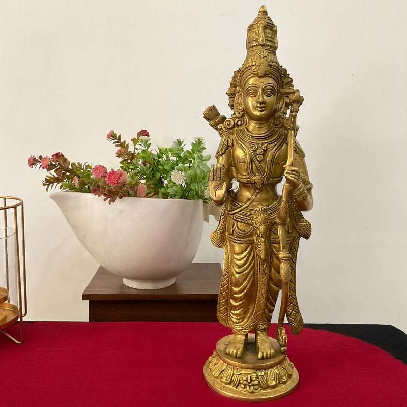 20 Inch Ram Darbar Brass Idol - Statue For Home Pooja And Decor - Crafts N Chisel - Indian Home Decor USA