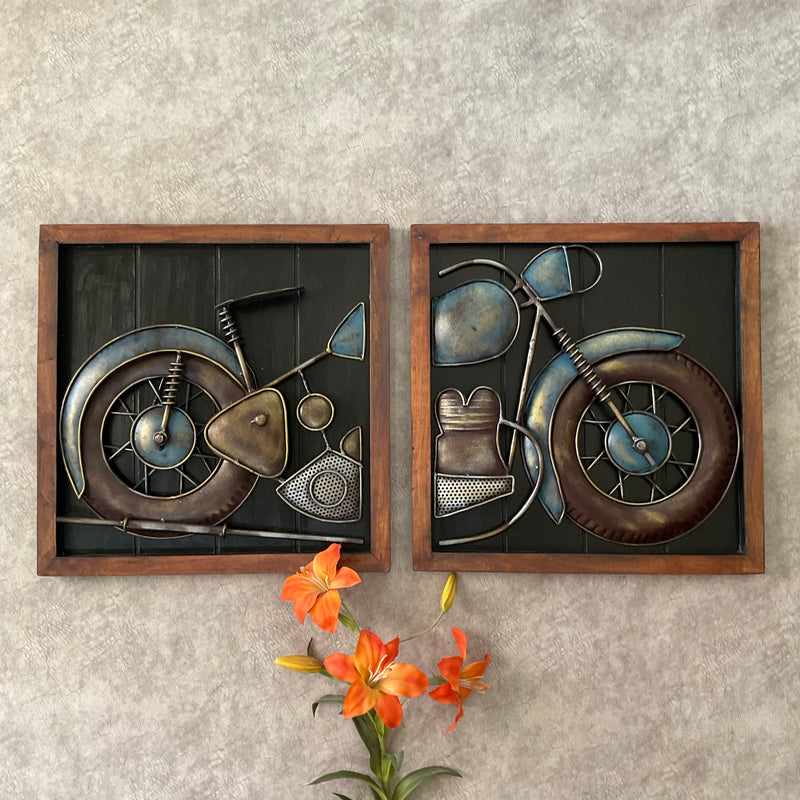 Vintage Bike Wall Decor - Crafts N Chisel - Indian Home Decor USA