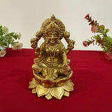 5 Inches Brass Lakshmi Ganesh Statue - Pooja Idol for Home - Festive Decor - Crafts N Chisel - Indian Home Decor USA