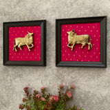 Pichwai Cow Brass Wall Decor (Set of 2) - Traditional Wall Hanging - Crafts N Chisel - Indian Home Decor USA