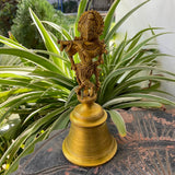 Lord Krishna Brass bell For Pooja - Crafts N Chisel - Indian Home Decor USA